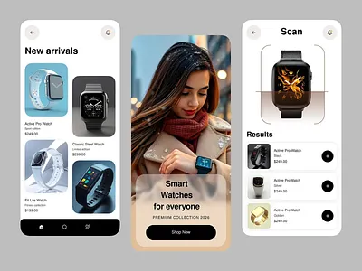 Smart Watch Shopping App UI Design app design apple watch ecommerce ecommerce app luxury watch mobile app smart wearables smartwatch smartwatch app smartwatch ui watch app watch shopping watch store wearable tech