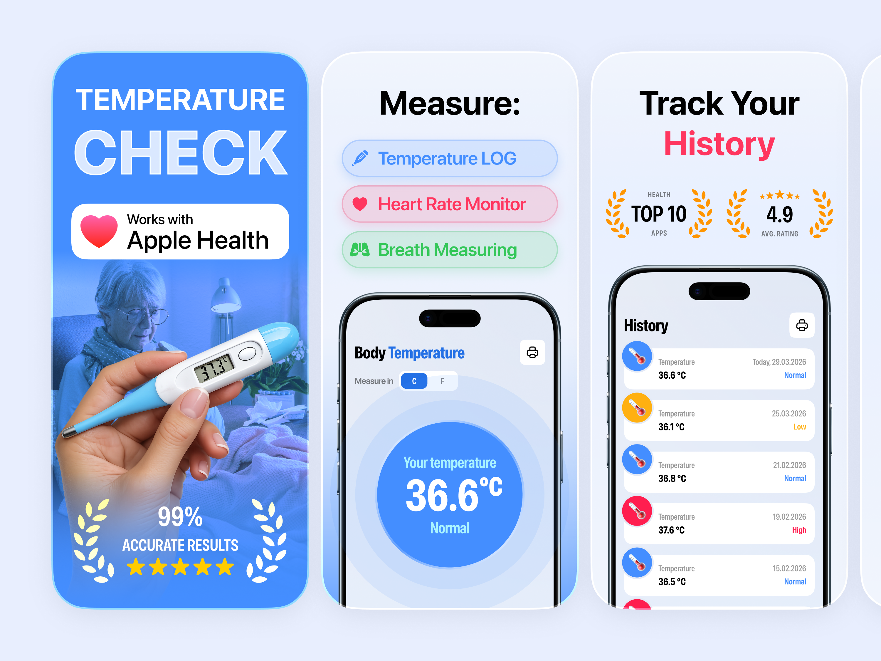 App Store Screenshots · Body Thermometer: Temp Check