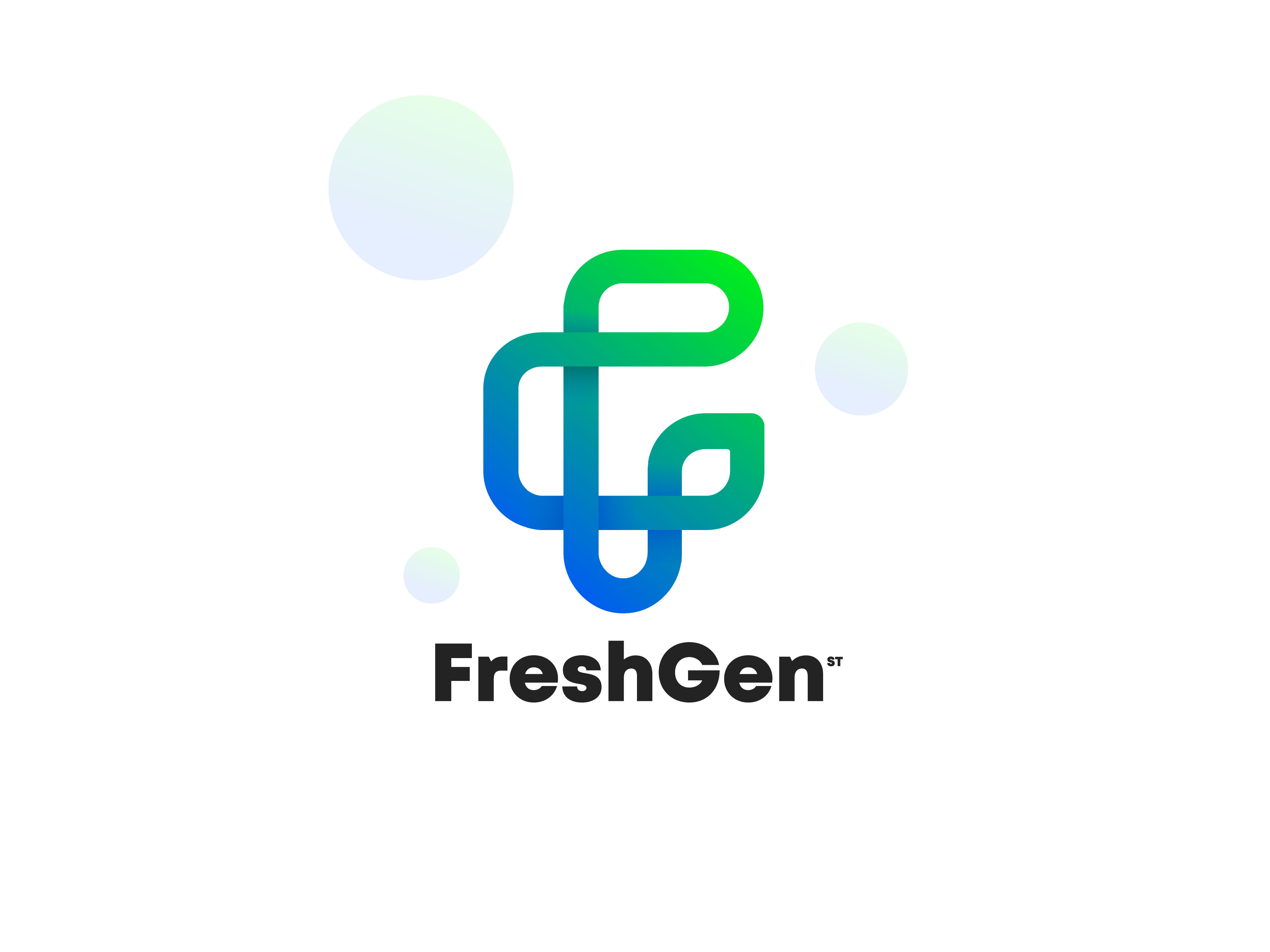 FreshGen - F logo, F letter, Modern logo, UI, AI, App, Branding ai app branding creative logo design f leaf logo f letter logo f logo logo logo design logo designer modern logo ui web website