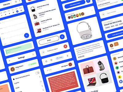 UI Elements for Wish List App Concept 3d app buttons cards checkbox clean design system fields illustration input interface kit menu minimal mobile mobile app navigation tabs ui ux