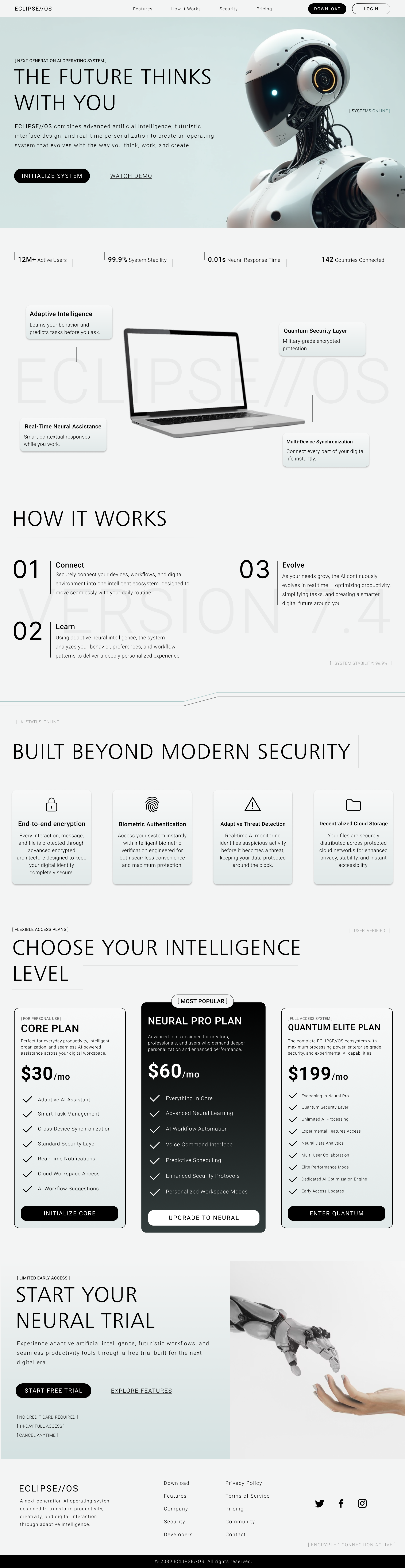 AI Assistant Minimalistic Website branding design graphic design ui ux