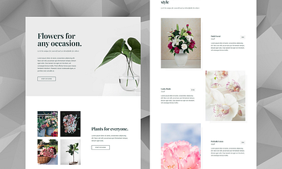 Flower Shop Landing Page design flowershop website portfolio squarespace web design webflow website design wordpress