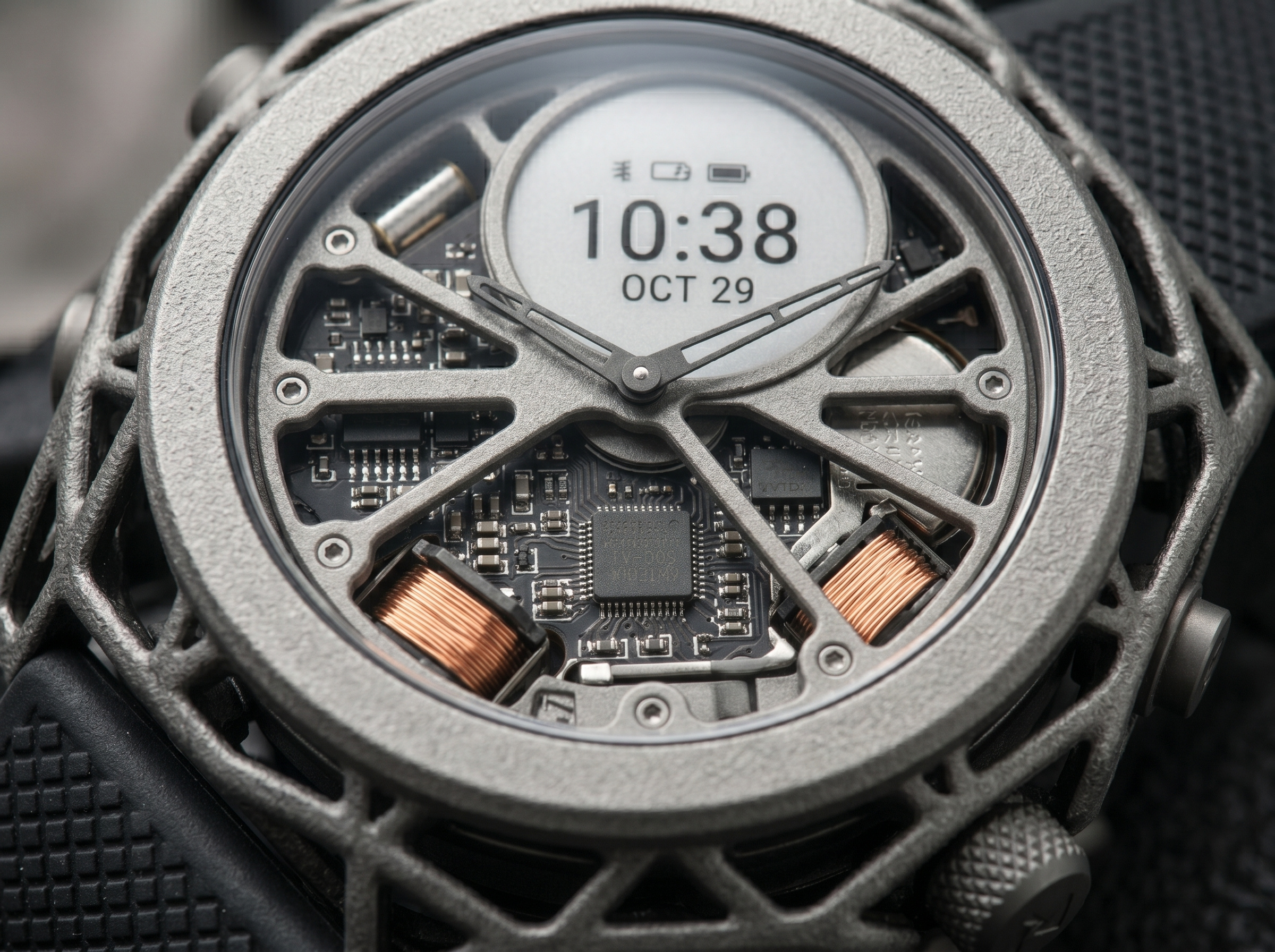 MATERIAL — High-End Watch Identity & Industrial Prototype 3d printing aerospace branding cad drawing engineering horology hybrid movement industrial design innovation luxury luxury watch metallurgy minimalist logo product design prototype skeletal watch tech branding titanium typography watch design
