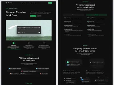 AI-Native Learning Platform Website: Dark SaaS Education ai agent ai native app design dark mode design landing page marketing landing page saas landing page saas ai product design saas saas app design saas landing page saas web app saas web app design saas web design uiux uiux saas app web app web app marketing web design