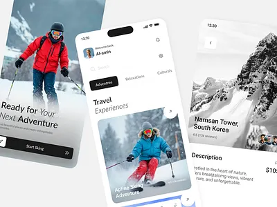 Modern Tourism Mobile App UI modern ui ui ui design uiux uiux design user experience user interface user research ux ux design