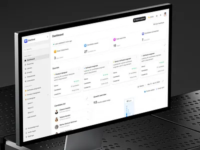 AI Recruitment Dashboard: Talent Sourcing & Candidate Management ai analytics app design candidate management dashboard design hiring workflow management platform outreach outreach management product design recruitment saas saas app statistics talent sourcing uiux web app web design workflow