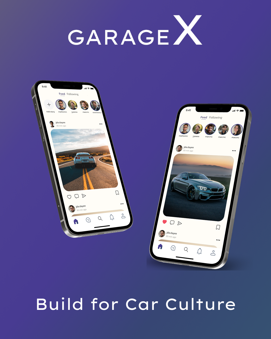 Car Social Feed App - GarageX