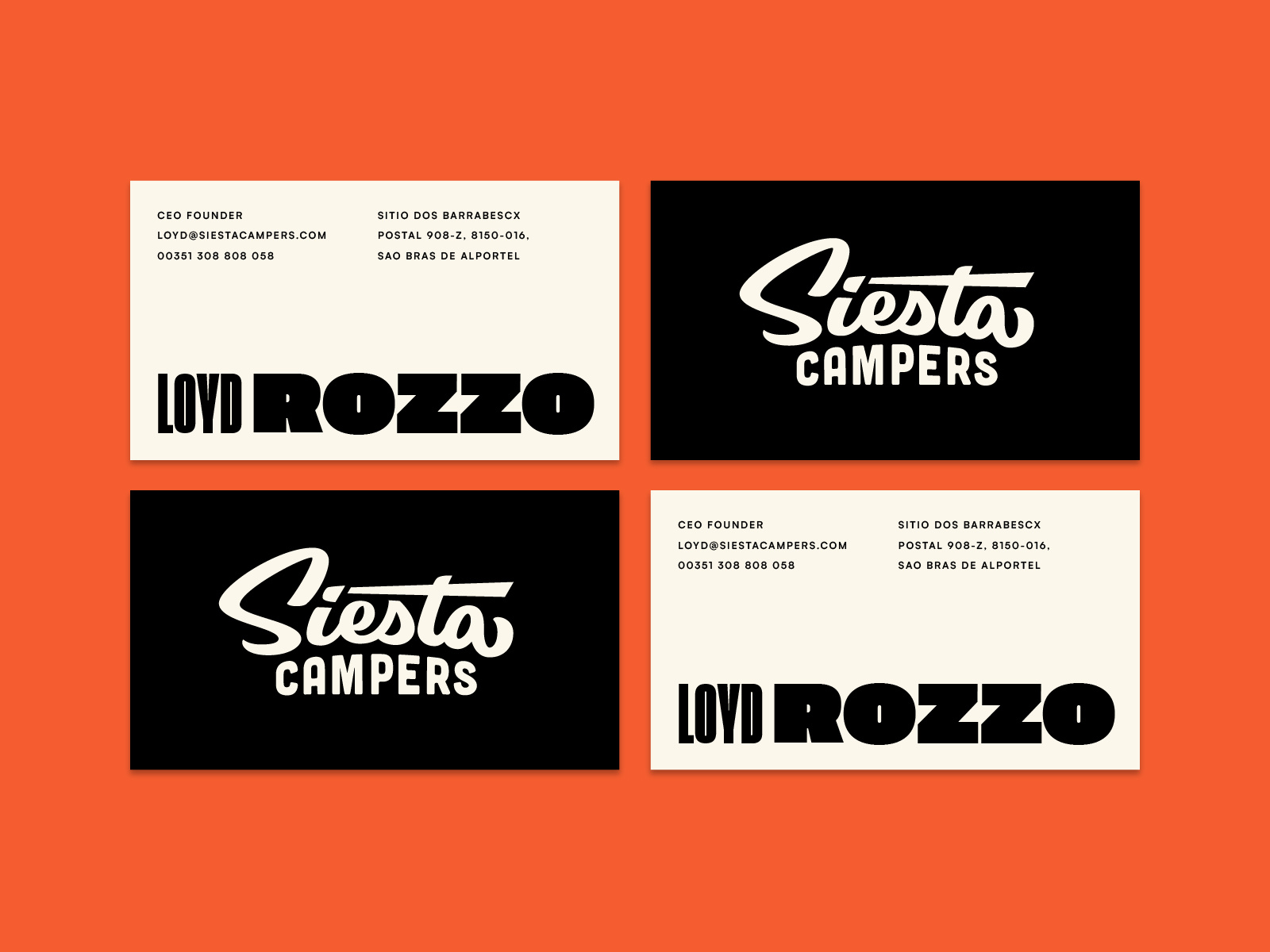 Example of Siesta Campers Business Cards