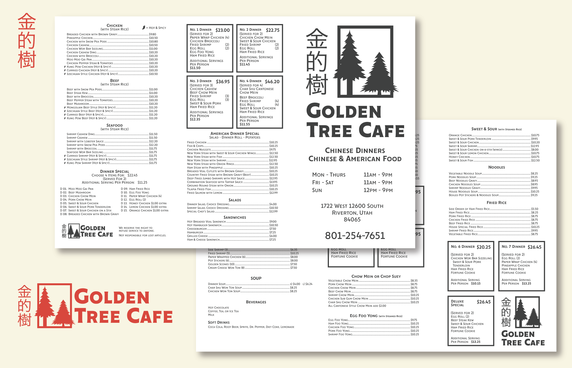 Golden Tree Menu Redesign chinese food menu take out