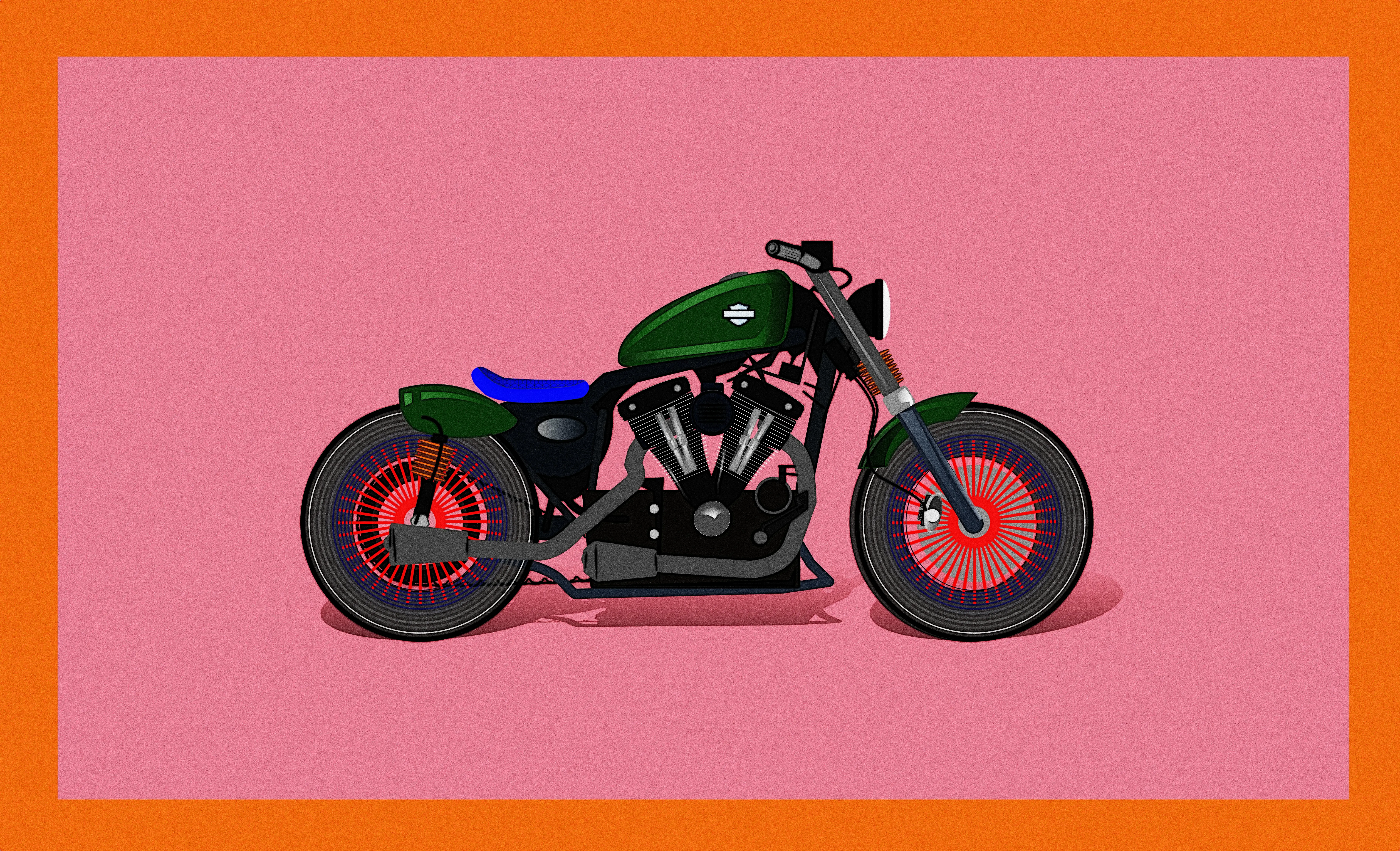 hrli-0510 :: WIP harley davidson illustration noise shunte88 vector wip