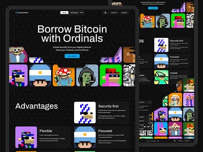 Fountnhead | Web3 Crypto Lending Platform UX/UI Design bitcoin blockchain crypto crypto dashboard dapp dark ui dashboard data table defi fintech landing page lending nft p2p lending product design saas ui design ux design web3