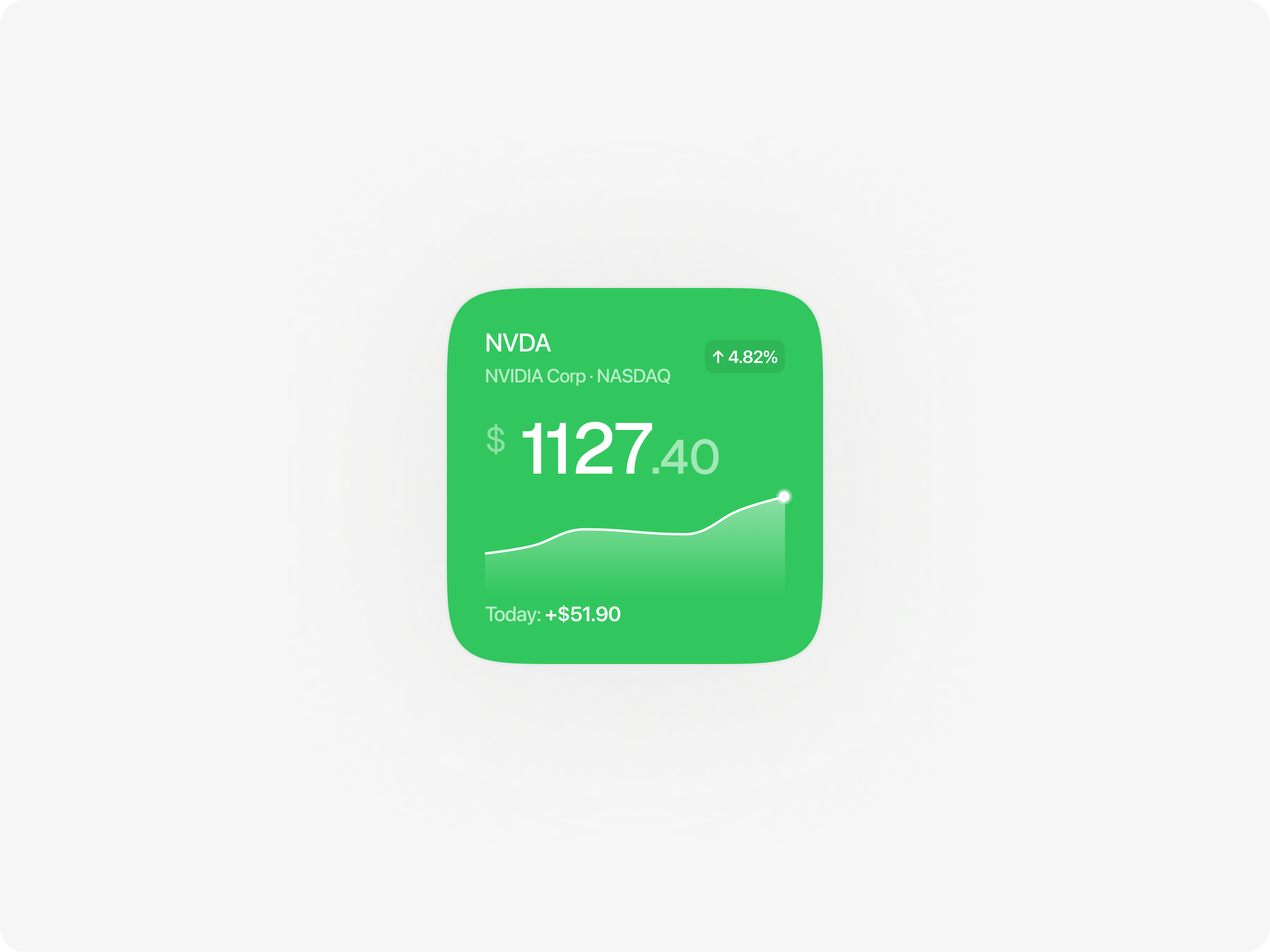 Stock Widget UI — iOS Finance App Design, Stock Price Widget area chart ui dashboard widget data visualization figma finance app design financial dashboard fintech ui investment app ui ios widget design mobile finance app mobile ui design mobile widget stock tracker stock widget ui ui design