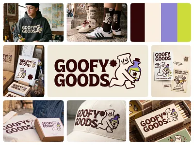 Goofy Goods — Character Driven Streetwear Brand Identity apparel design branding system character based brand identity character design illustrative brand design mascot logo mascot logo for clothing brand merch design minimalist mascot modern lifestyle brand identity playful branding playful streetwear logo premium apparel branding retro cartoon branding system retro logo strategy led lifestyle branding. streetwear identity streetwear logo streetwear mascot logo design