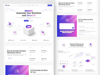 Cuffy - AI Automation Landing Page ai landing page ai website artificial intelligence automation automation website b2b clean design header innovative website landing page landing page design saas saas landing page tech website ui web design website