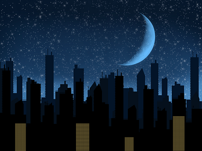 Buildings 3d animation art artwork branding buildings design graphic design illustration logo moon motion graphics night night life skyline top profile ui windows