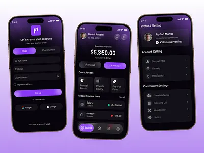 Finora – Personal Wealth Management App deposit investment digital wallet exchange investing app investment investment app investment app ui investment tracker investor dashboard mobile app mobile app design portfolio tracker app savings savings app stock portfolio ui trading wealth wealth management wealth management app web
