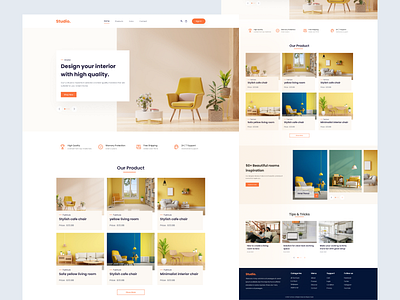 Furniture Landing Page Website branding chair design e commerce figma design furniture furniture landing graphic design hero section illustration interior landing page logo sofa ui ui ux website