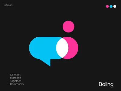 Boling Social media app icon app icon brand development brand identity branding community connection logo logos message simple logo tougher