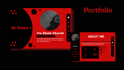 Exemple of UI/UX Designer Portfolio app branding design figma portfolio ui ux