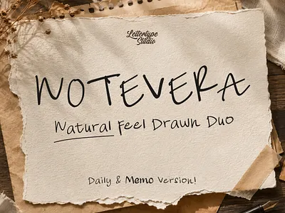 Notevera Duo — Natural Handwritten Font Duo branding casual editorial handwritten journaling modern notes organic planner script