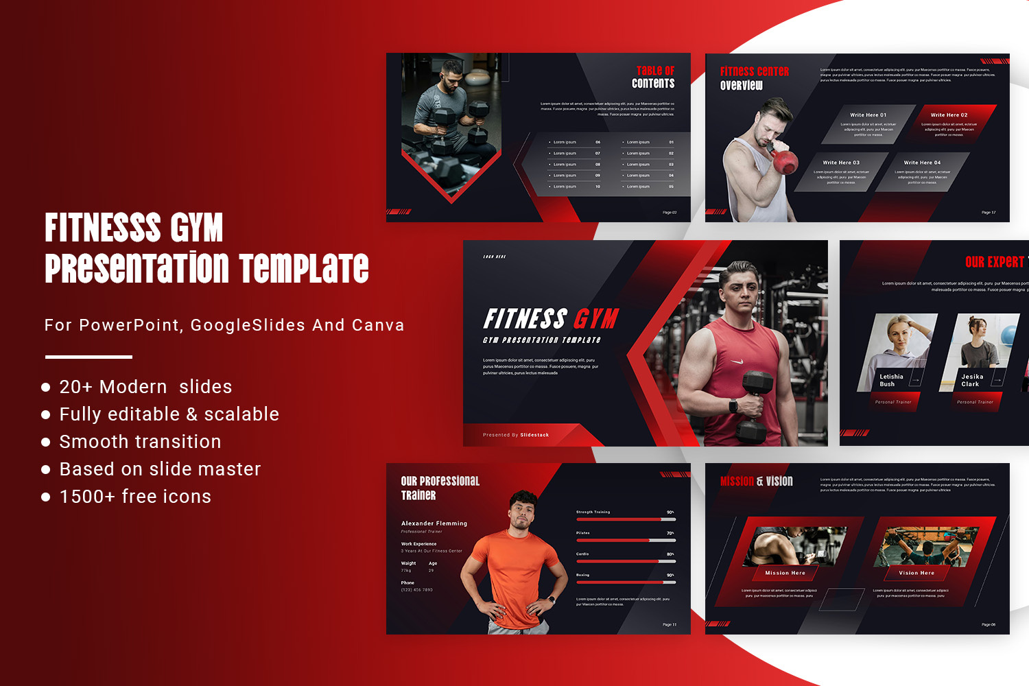 Fitness Gym Presentation Template active bodybuilding cardio coaching exercise fitness gym health lifestyle modern motivation nutrition performance presentation sport strength template training wellness workout
