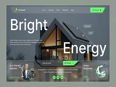 Bright Energy – Solar Landing Page UI Design book design dribbble eco friendly electricity energy figma glass greenenergy herosection landingpage modern renewable energy saas solar ui ux web webdesign website