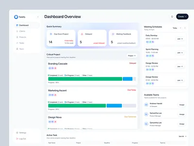 Taskify - Project Management Platform dashboard design landing page minimal product product design project management simple dashboard tables task management ui ui design