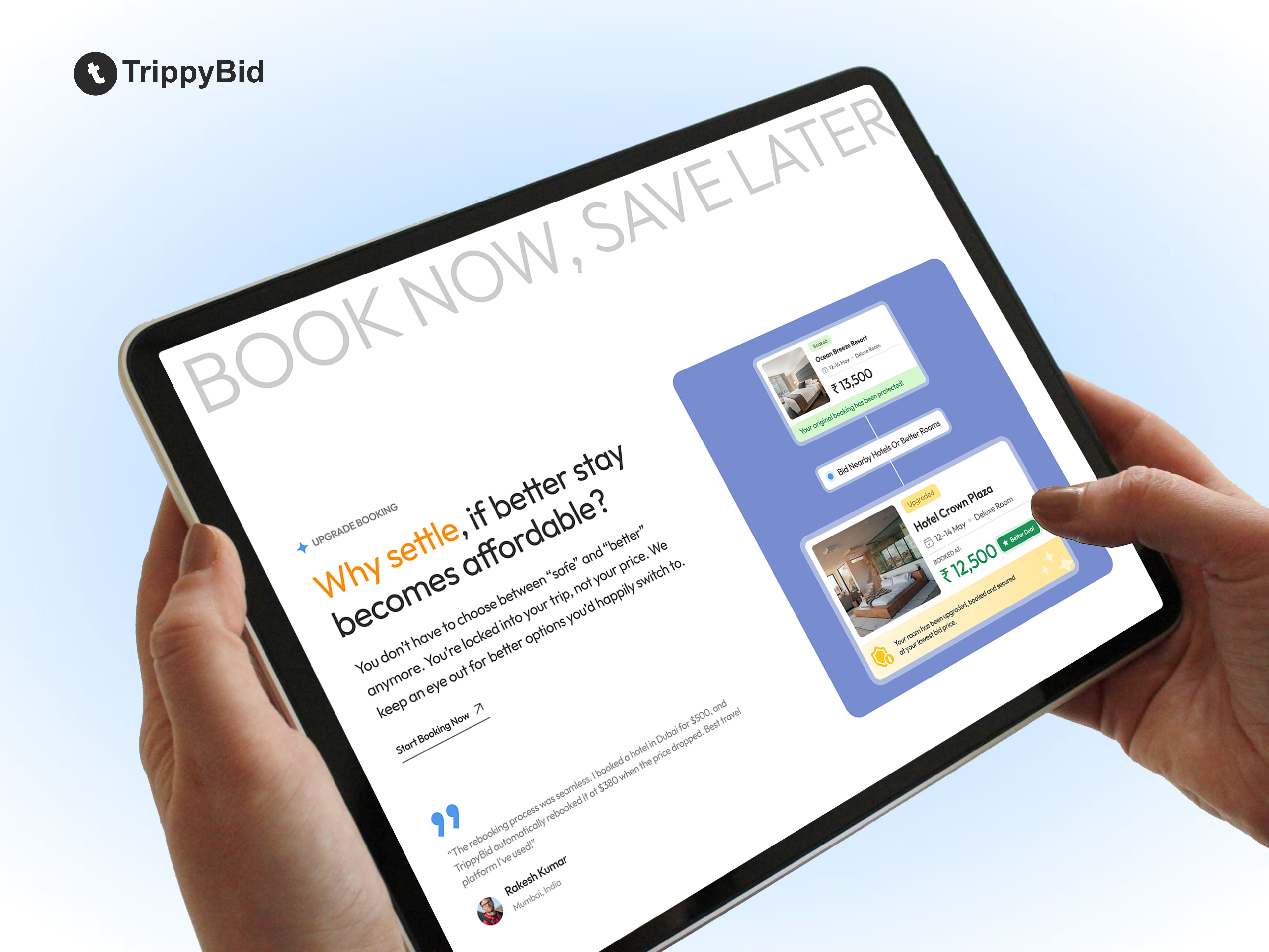 Example of TrippyBid Travel Website Design
