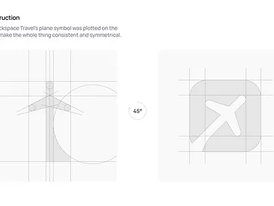 Logo construction for BackspaceTravel brand identity branding clean design illustration logo minimal modern ui ux