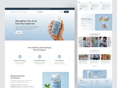 Wellness Supplement Website - Shopify clean design doctor ecommerce figma design health product healthcare landing page lifestyle medical website minimal design modern design nutrition shopify design shopify development supplement brand ui design web design website design wellness brand yoga