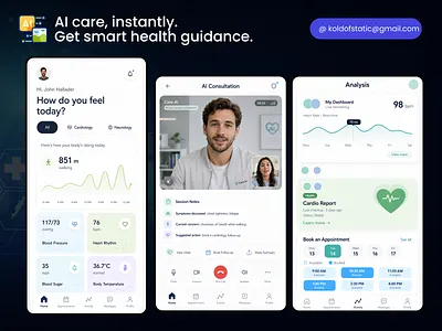 Let AI Control your life aiapp aihealthcare appdesign creativedesign digitaldesign healthcareapp healthcaredesign healthcareinnovation healthtech interfacedesign mobileappdesign modernui productdesign uidesign uiinspiration userexperience uxdesign uxinspiration