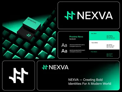 NEXVA — Futuristic Logo & Brand Identity abstract logo ai startup logo brand identity branding creative logo futuristic logo geometric logo iconic logo innovative logo logo branding logotype modern logo monogram logo premium logo saas logo startup logo tech brand wordmark logo