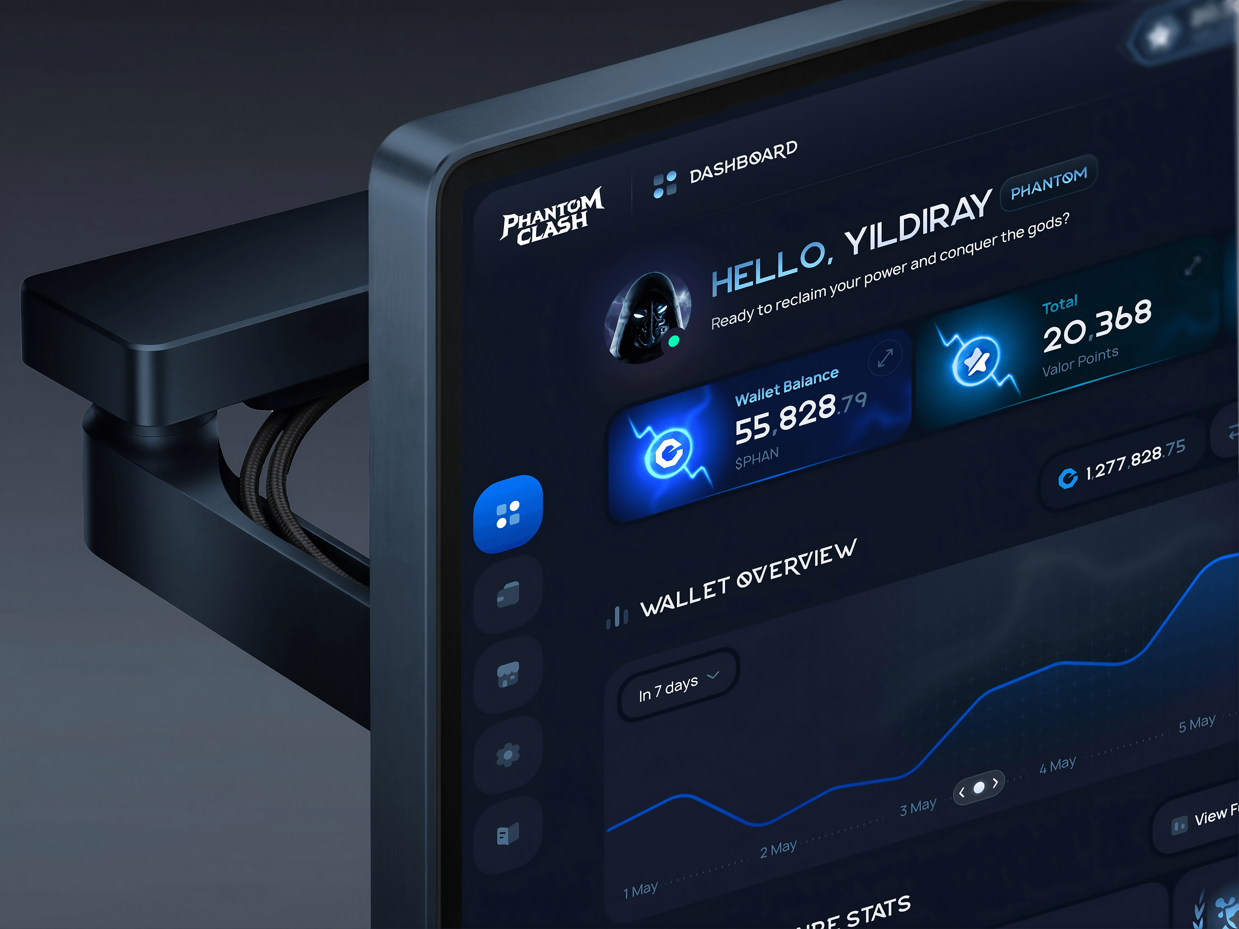 Example of Phantom Clash: Crypto GameFi Dashboard Management