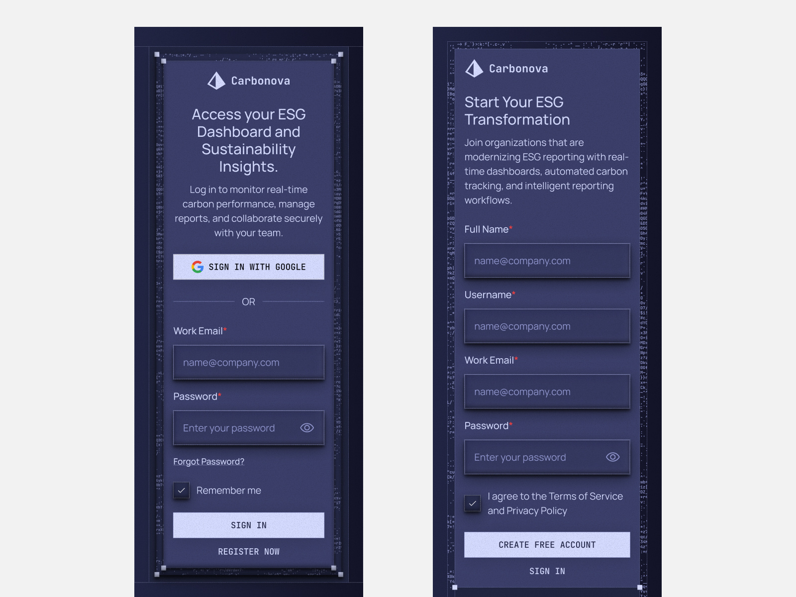 Example of Ai For Esg Reporting Website Design