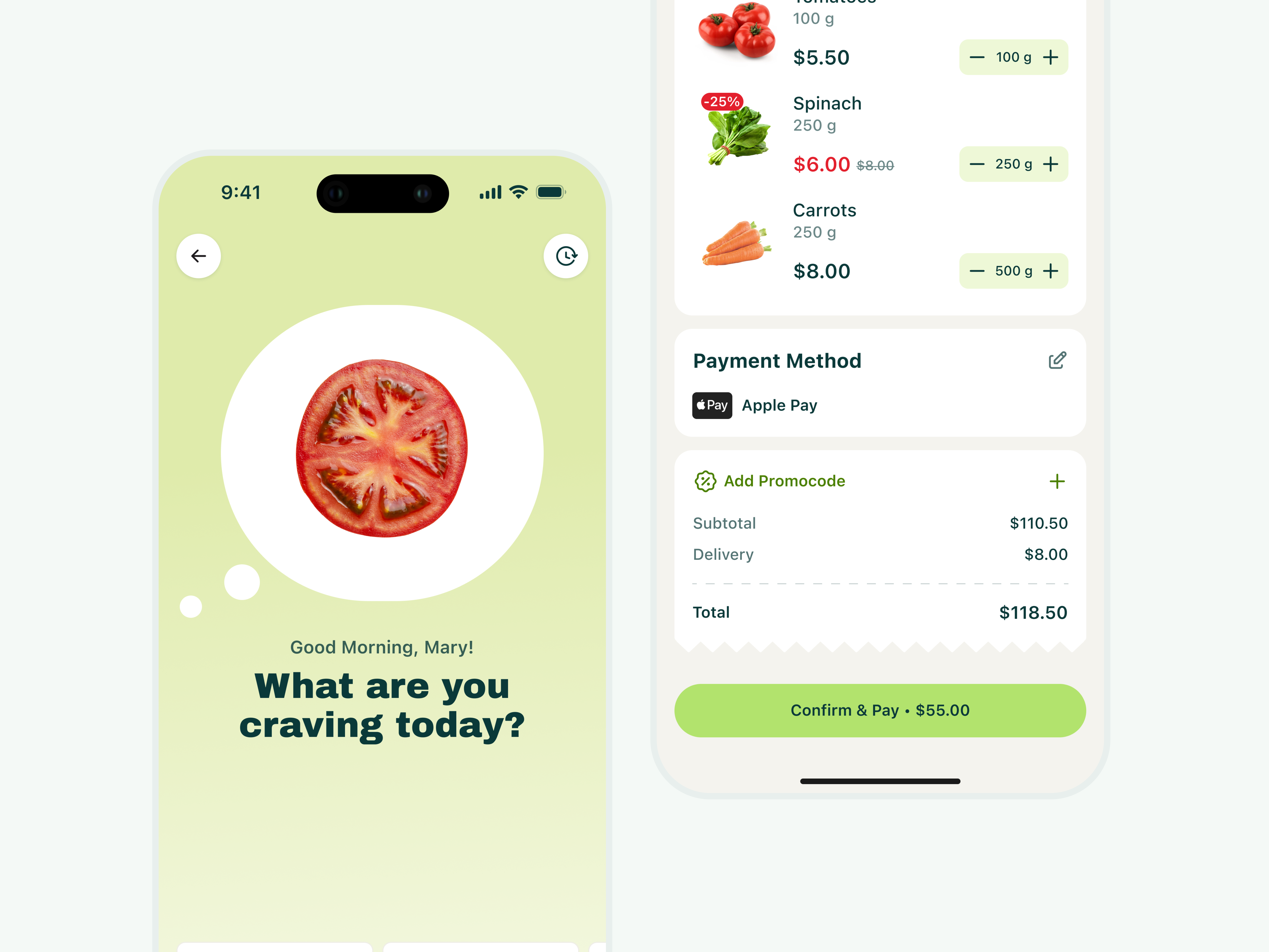 Example of Grocery Delivery App Mobile Design