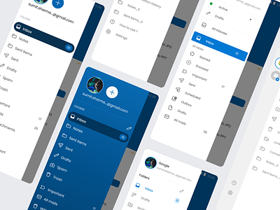Smart Mail Sidebars design mail menu menu options side options sidebar smart ui ux