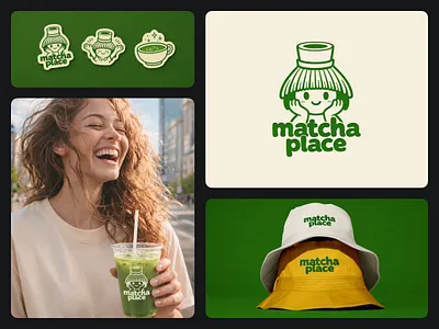 Branding For Matcha Bar brand brand design brand identity branding concept design logo logotype matcha matcha shop merch tea teahouse visual identity