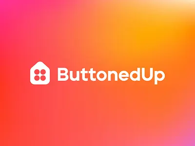 ButtonedUp logo design ai brand design brand identity branding gradient house logo icon logo logo design logotype mark modern logo organizer productivity saas sewing button smart logo startup wegrow wordmark
