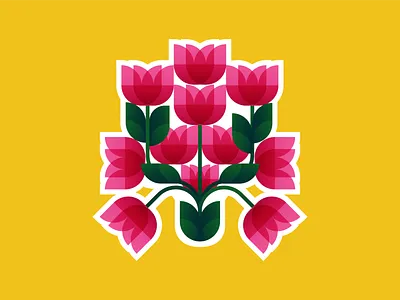 Simple shapes + numbers 2023 flowers illustration numbers simples shapes