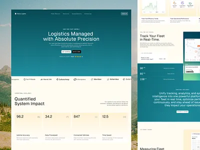 Nexus Logistic Landing Page dashboard landing page landing page logistic landing page logistic tech saas saas landing page saas web ui design web design