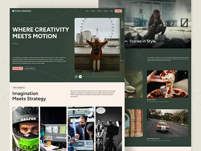 Toonpandas Creative Studio Website Design agency website animation studio creative studio website dribbble landing page ui portfolio website production studio studio portfolio visual storytelling web design website design website ui