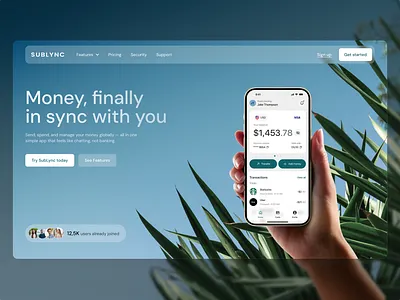 Fintech Banking Website — Neobank Landing Page & Mobile UI b2cwebsite bankingapp blueui financialapp fintech landingpage lightui mobileapp mobileui modernbanking moneytransfer neobank productdesign saaswebsite startupwebsite tealui virtualcard walletapp webdesign website