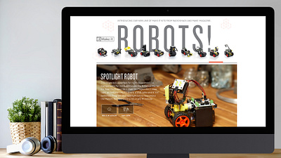 Make:it Robotics × RadioShack art direction branding landing page visual design web design