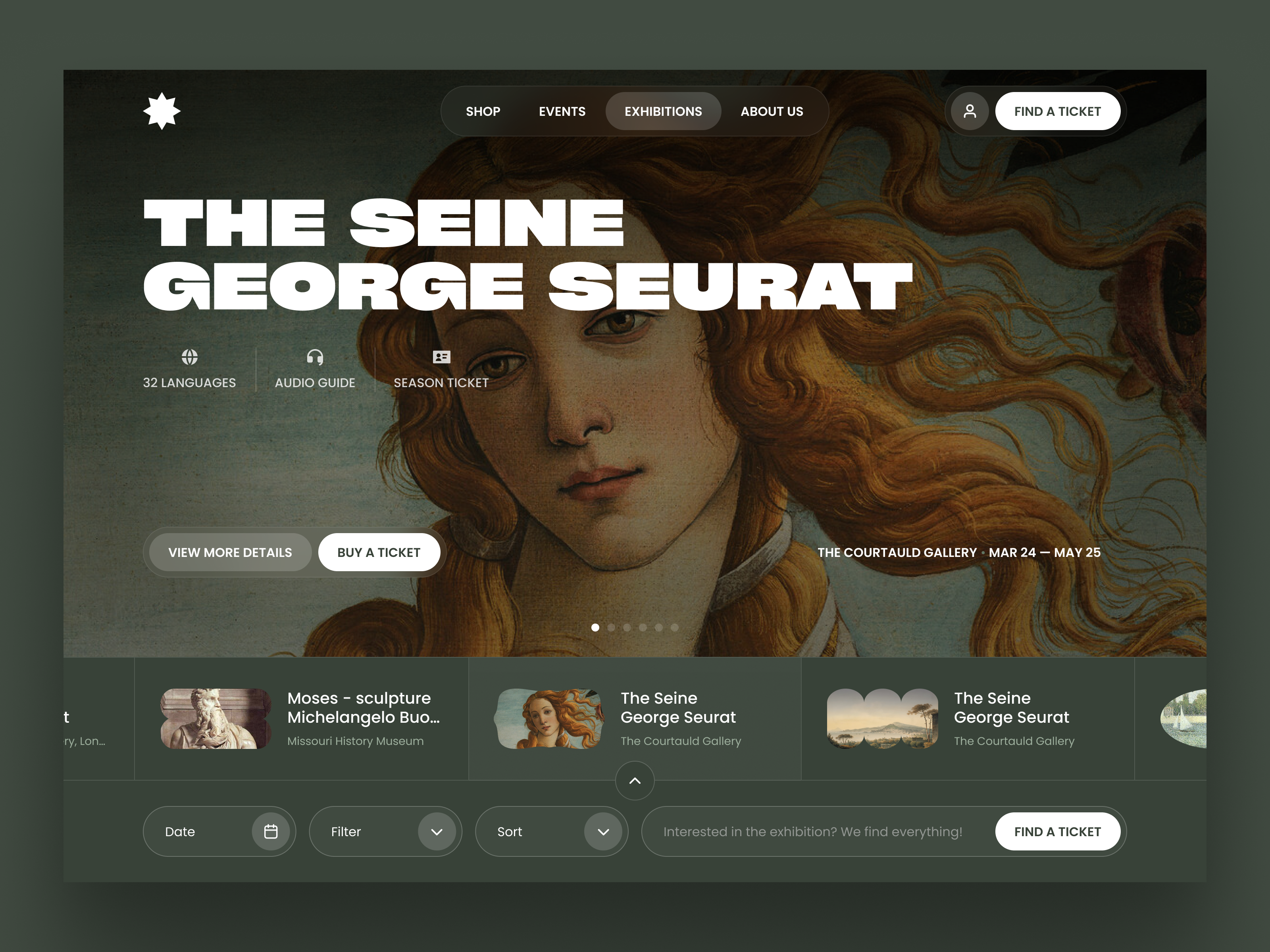 🏛️ Web design for the art exhibition | Hyperactive