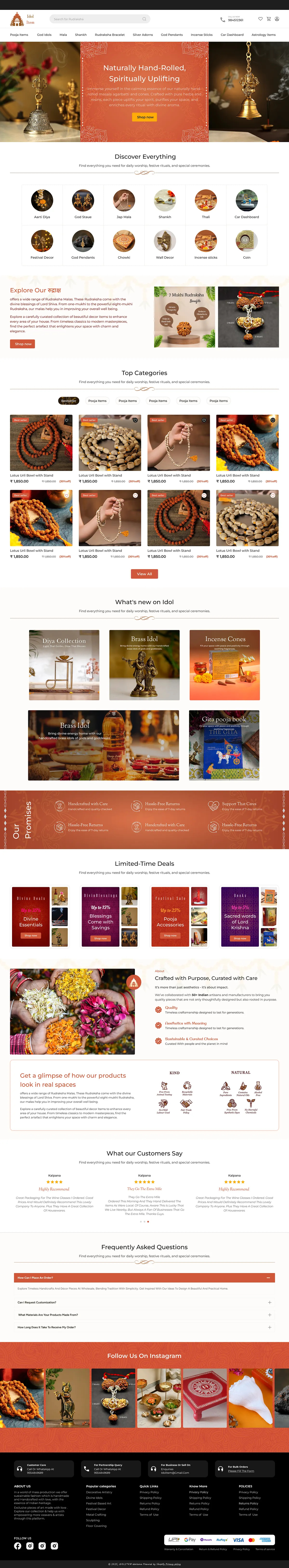 Crafted for Peaceful Rituals dribble figma handmade landingpage minimaldesign traditional webdesign website websitedesign