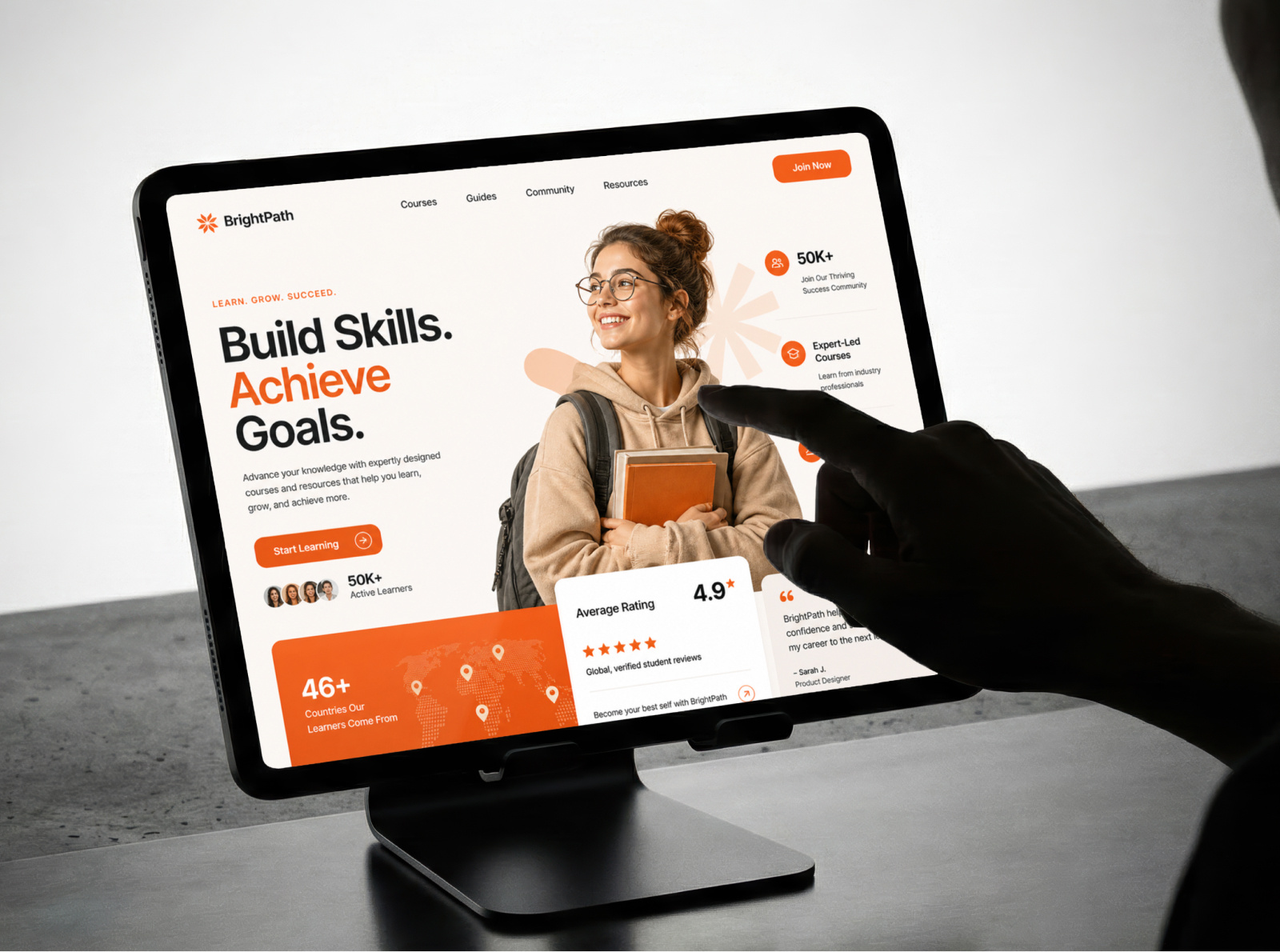 Example of One Page Webflow Website Development