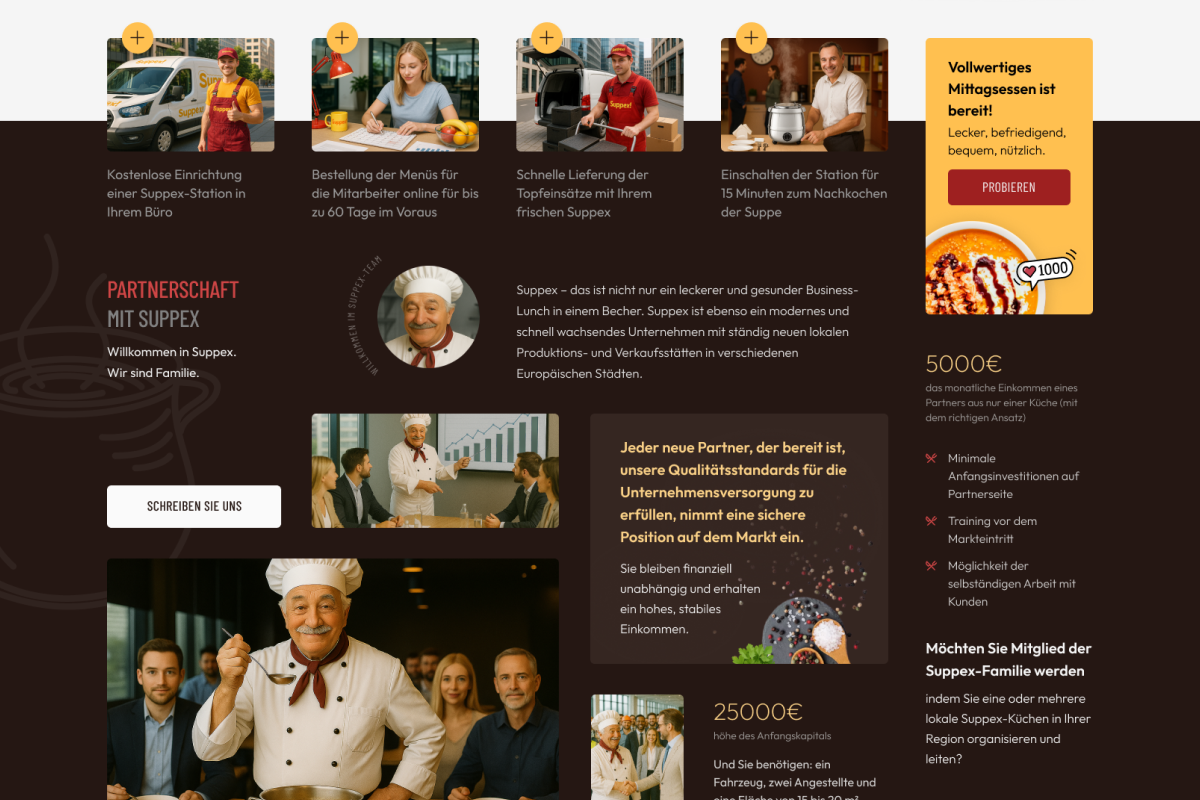 Suppex for office catering catering figma food germany graphic design landingpage meals ui uxui webdesign вебдизайн еда лендинг