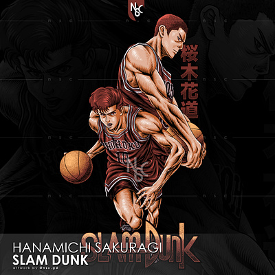 Hanamichi Sakuragi SLAM DUNK anime apparel basketball basketball anime clothing clothing brand commision commsion open drawing fanart hanamichi sakuragi illustration manga movie nft nft artist nft creator slamdunk the first slam dunk