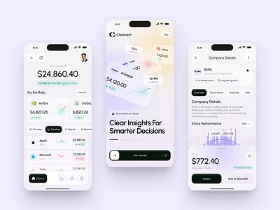 Mobile App for Investments app design application application design design interface ios app design mobile app mobile app design product service startup ui uiux ux