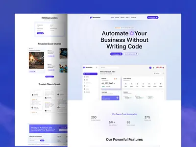 Nocomation | Automation & SaaS Website Design agencies agencywebsite automation business website digitalproduct landingpage minimaldesign modernui nocode productdesign saasdesign saaswebsite startupdesign ui uidesign uxdesign webdesign webflow templates websiteinspiration websitetemplate